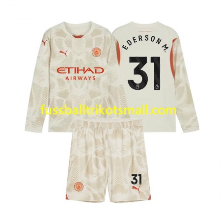 Fußballtrikots Manchester City Ederson Moraes 31 Torwart Kinder 2024-2025 Langarm 3rd trikot kaufen